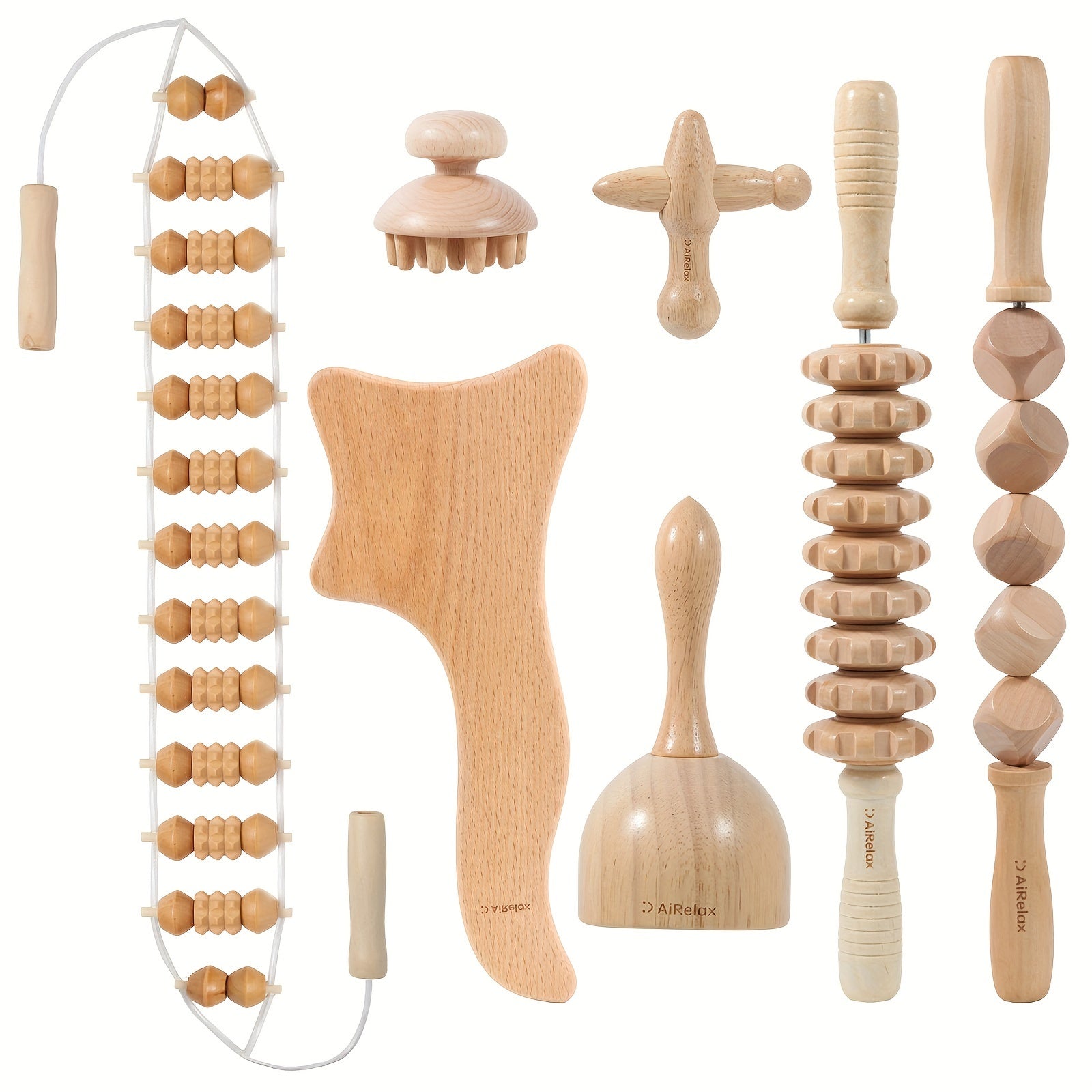 Wood Therapy Massage Tools Set Anti Cellulite Massager Kit for Body Shaping