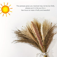 65pcs Natural Dried Pampas Grass Bouquet for Wedding Farmhouse Party Table Decor