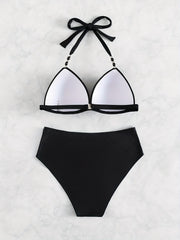 Beaded Molded Cup Halter Bikini Set