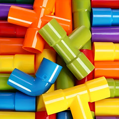 50 Pipe Blocks Water Pipes Creative Educational Toys for Kids