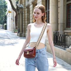 Retro Jacquard Purse Crossbody Strap Floral Pattern Guitar Strap