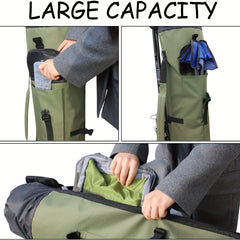 Waterproof Fishing Pole Bag with Rod Holder Organizer