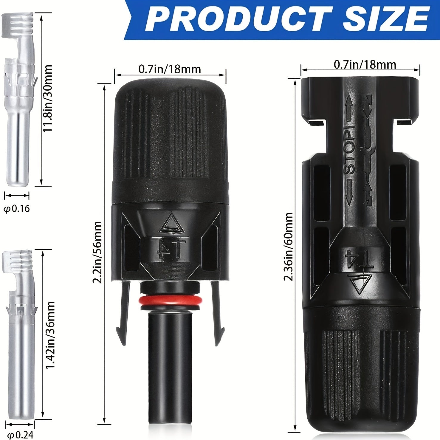 6 Pairs MC4 Waterproof Solar Panel Cable Connectors