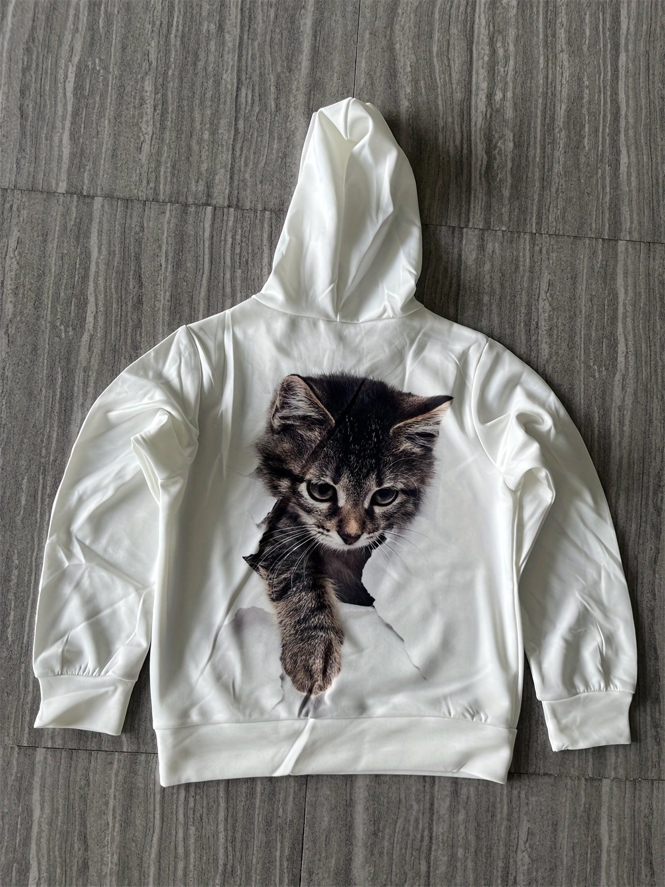 Spring Cat Print Hooded Sweatshirt Boy's Hoodie 3-14Y Kids