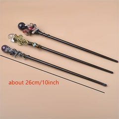 Natural Crystal Wand Cosplay Halloween Scepter Witch Cane Gift