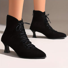 Women's Kitten Heel Boots Comfortable Pointed Toe Ankle Boots
