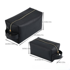 Minimalism PU Leather Cosmetic Bag for Women, Portable Makeup Storage Purse