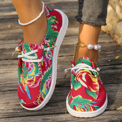 Floral Canvas Low Shoes Chinese Style Flats