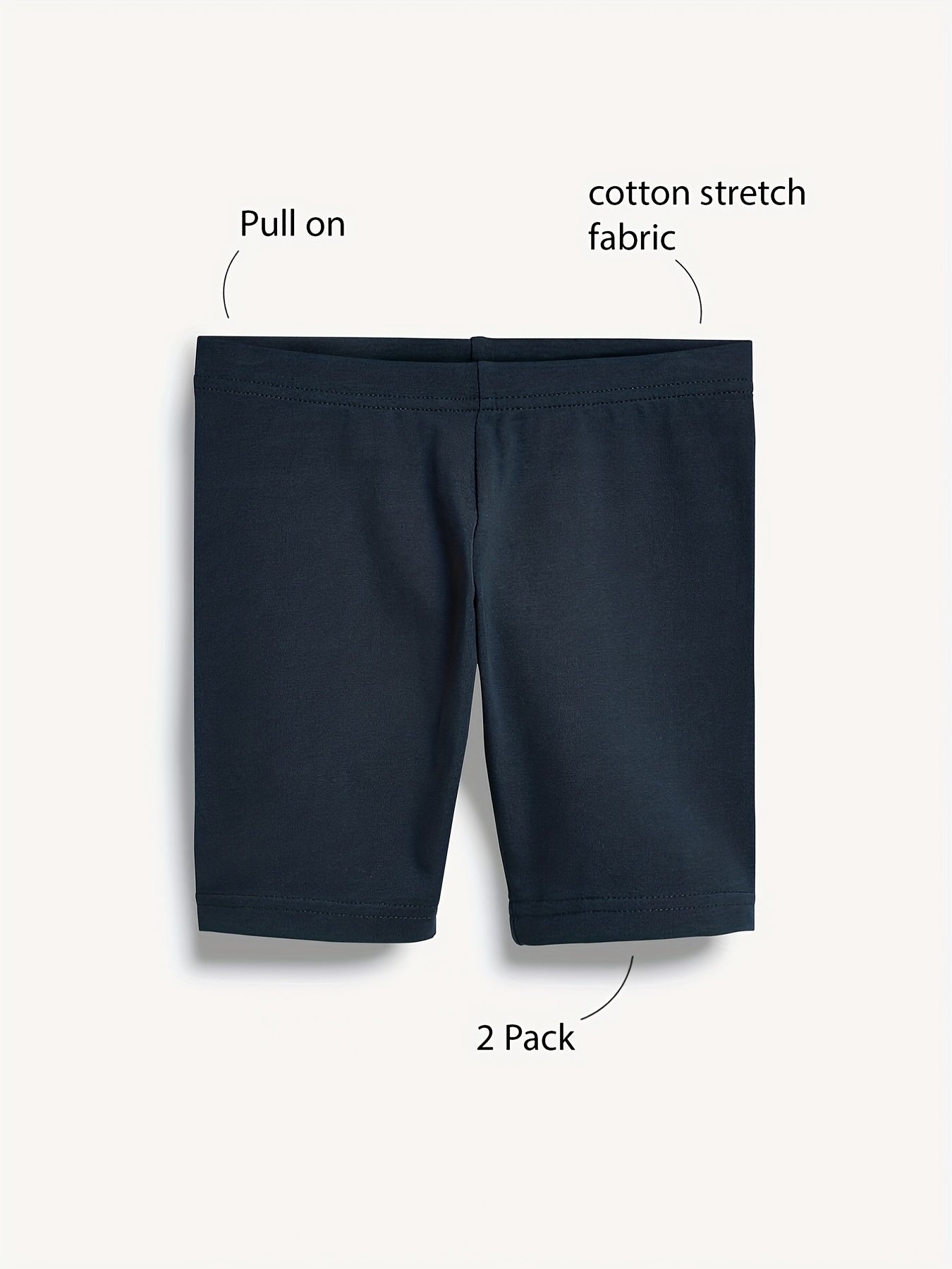 2pcs Girls Plain Cycling Shorts Comfortable Breathable Leggings
