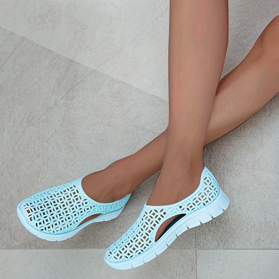Women's Solid Clogs Casual Flat Shoes Lightweight Breathable Beach Shoes