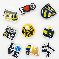 16pcs Volleyball Shoe Charms Decoration For Teens Men Women Boys And Girls