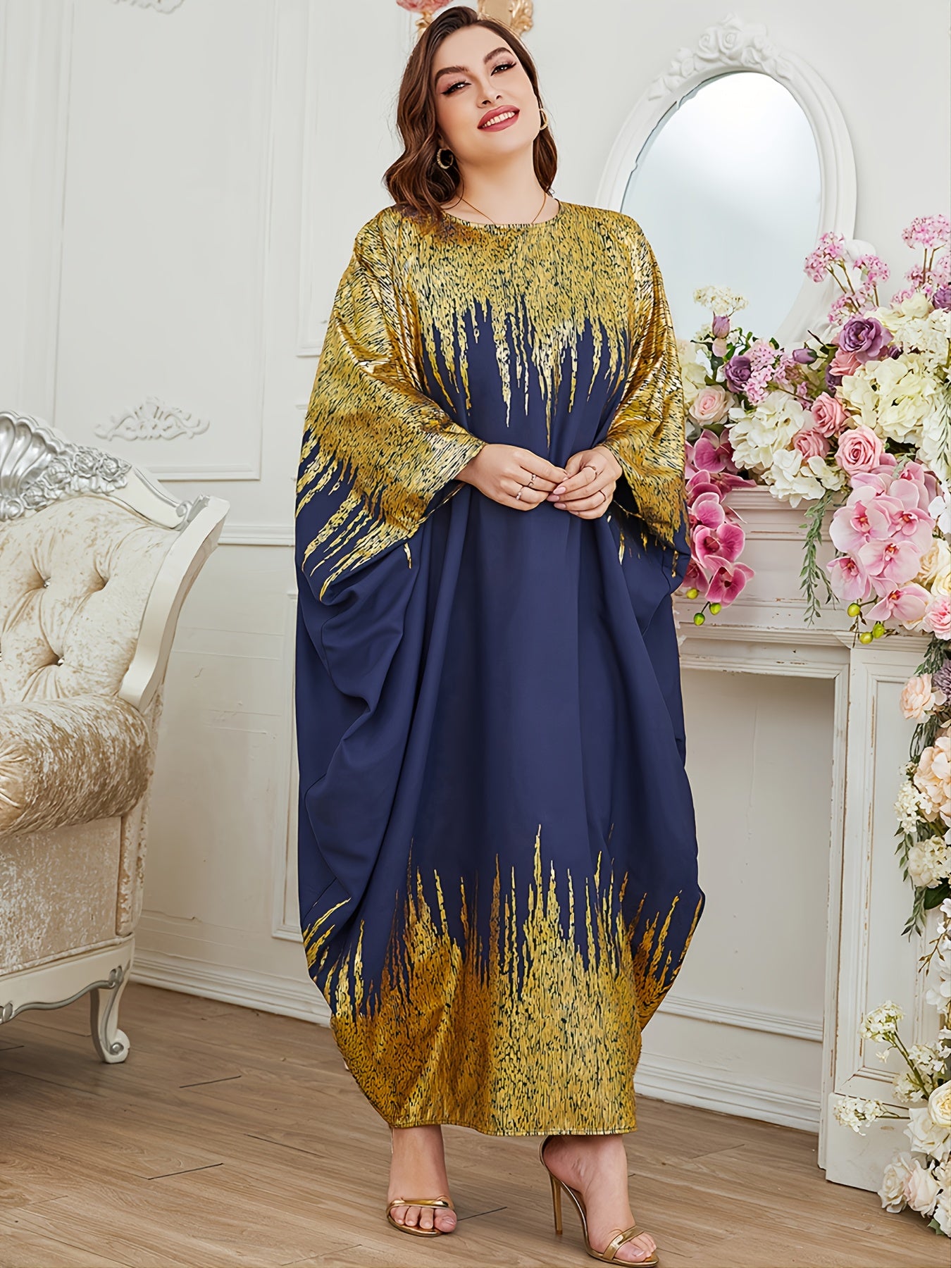 Abaya Dress Women's Round Neck Comfort Maxi Dress