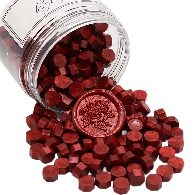 210pcs Wine Red Seal Wax Beads Canned Wax Pellets Fire Lacquer Sealing Wax Envel