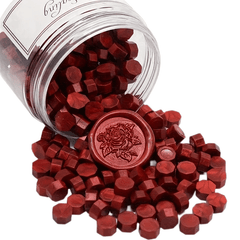 210pcs Wine Red Seal Wax Beads Canned Wax Pellets Fire Lacquer Sealing Wax Envel
