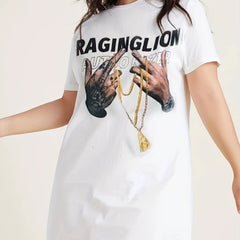 Casual Dress Women's Plus Letter & Graphic Print Short Sleeve