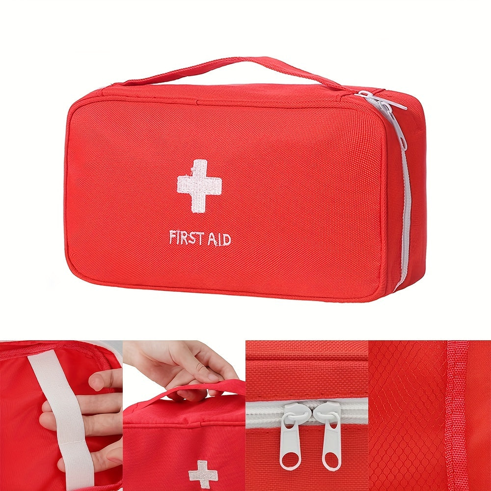 Nylon Waterproof Medicine Bag Red Mesh Zipper Handle