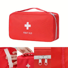 Nylon Waterproof Medicine Bag Red Mesh Zipper Handle