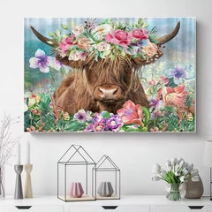 5D Full Diamond Painting Cow And Flowers Art Kit