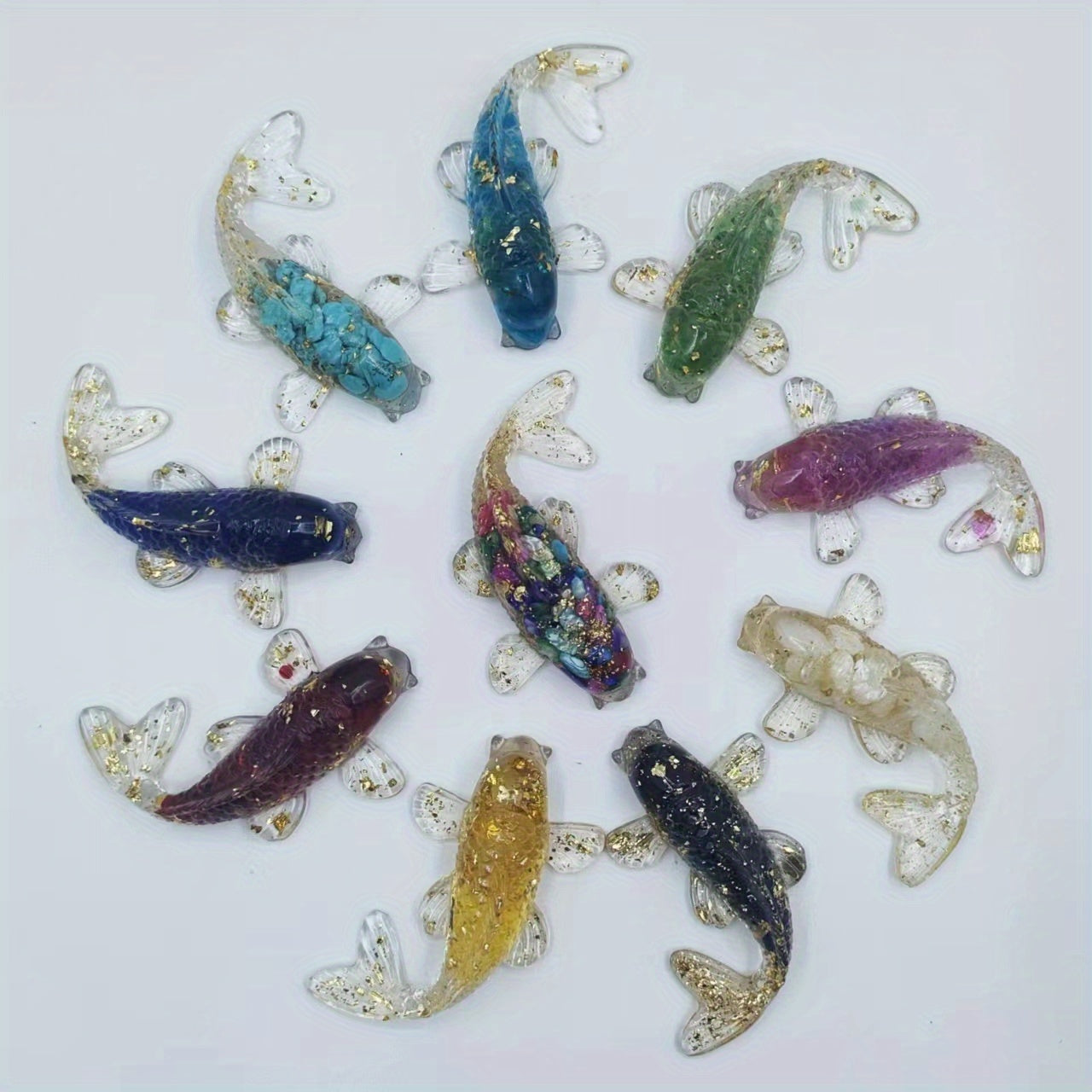 Crystal Gravel Drop Glue Fish Shape Small Ornaments Gift Aquarium Pool