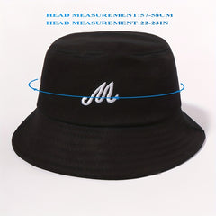 Embroidered Bucket Hat Casual Basin Hat Unisex Lightweight Sunscreen Fisherman