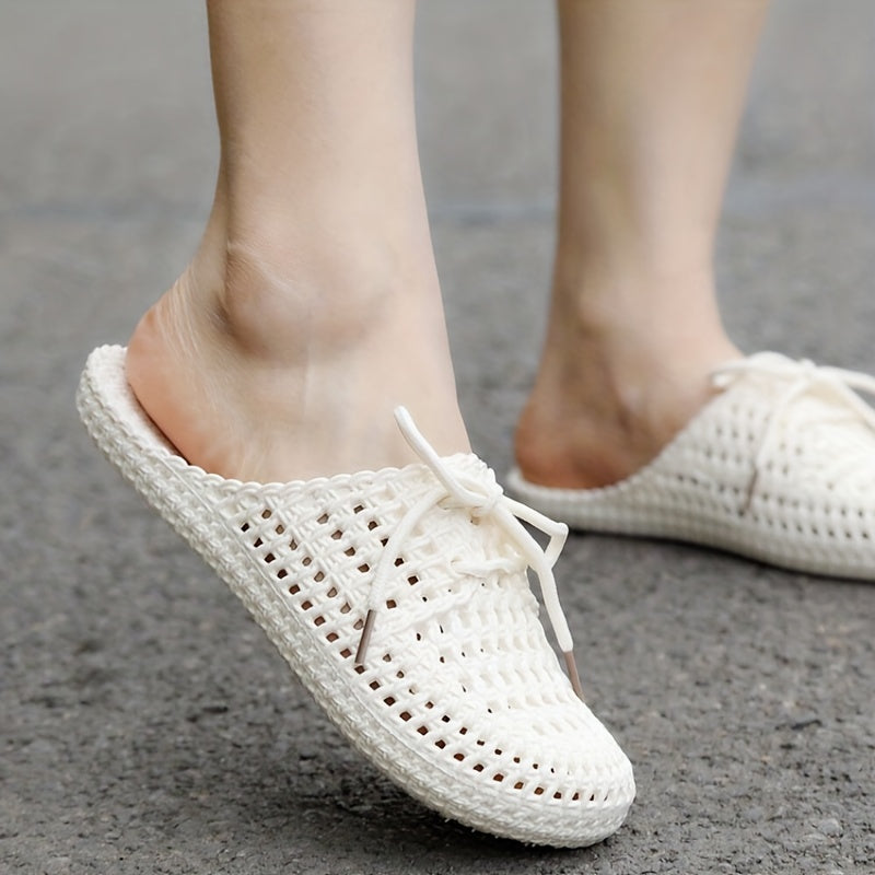Women's Solid Mules Casual Hollow Out Summer Shoes Lightweight