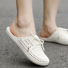 Women's Solid Mules Casual Hollow Out Summer Shoes Lightweight