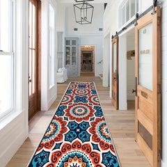 Boho Floral Runner Rug Soft Non Slip Washable Carpet for Hall Living Room