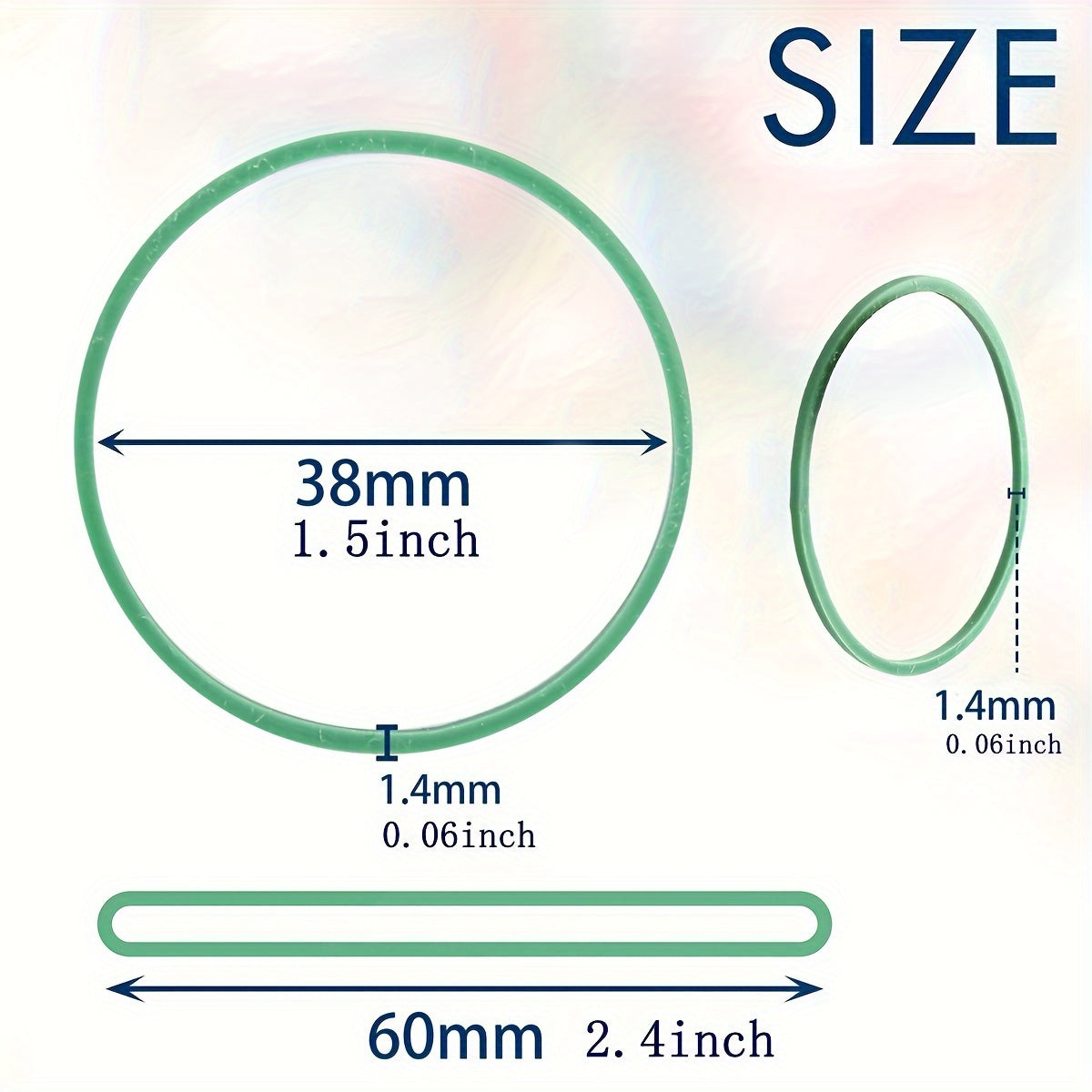 100pcs Yellow Rubber Band Ring High Elastic Durable Rubber Band