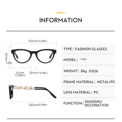 Round Cat Eye Light Blocking Glasses For Women