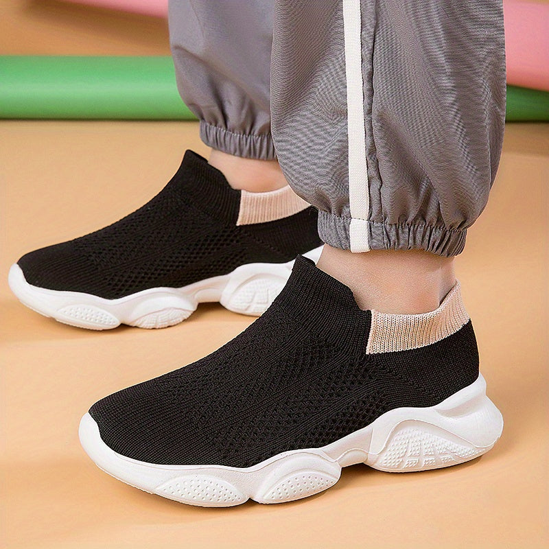 Boys Breathable Woven Sneakers Lightweight Anti Slip Low Top Slip On
