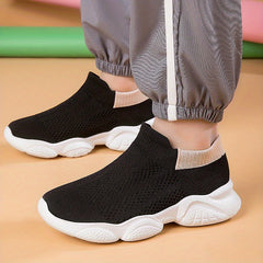 Boys Breathable Woven Sneakers Lightweight Anti Slip Low Top Slip On