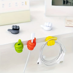 10pcs Hand Shaped Wall Hook For Data Cables - Strong Adhesive