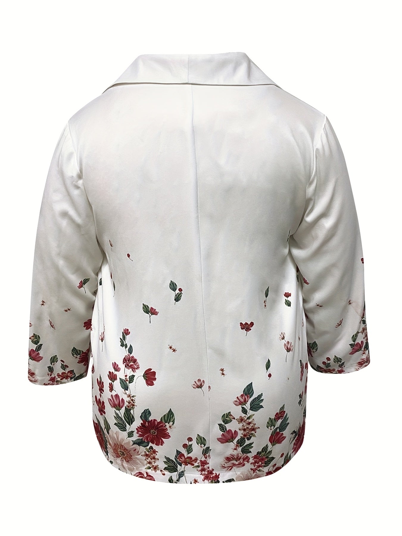 Floral Print Plus Size Long Sleeve Boho Blazer
