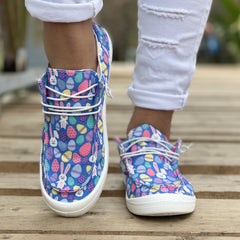 Bunny Pattern Flat Shoes Women's Casual Lightweight Soft Comfortable Walking Sho