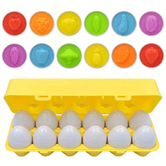 Children's Puzzle Veggie Fruit Egg Matching Geometric Shape Number Matching