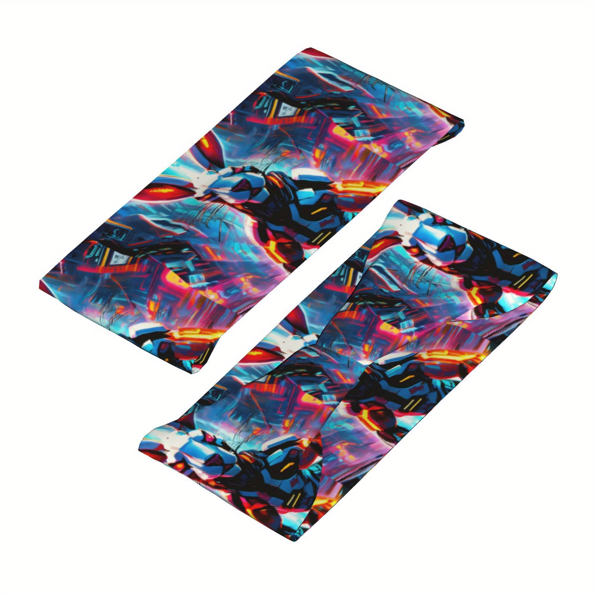 Futuristic Bunny Print Headband - Sweat Wicking Spandex