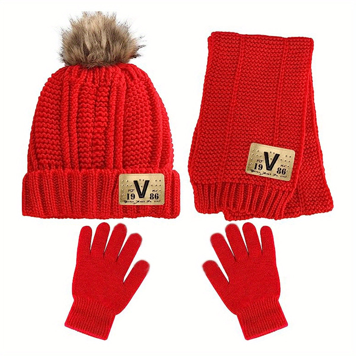 Kids Autumn Winter Hat Scarf Gloves Set