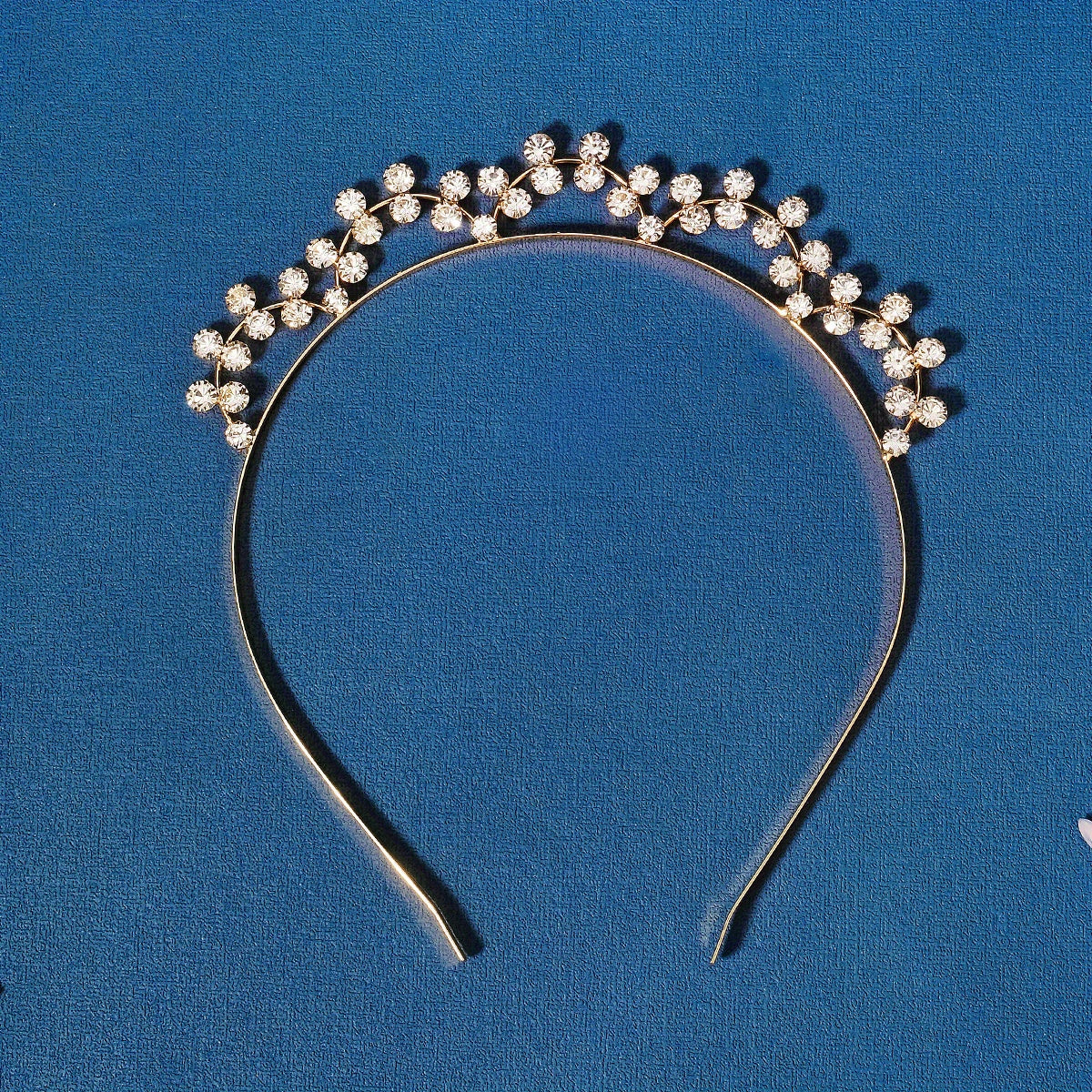 Metal Pearl Hairband Thin Headband with Rhinestones