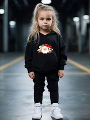 Girls 2pc Santa Claus Hooded Sweatshirt & Sweatpants Set