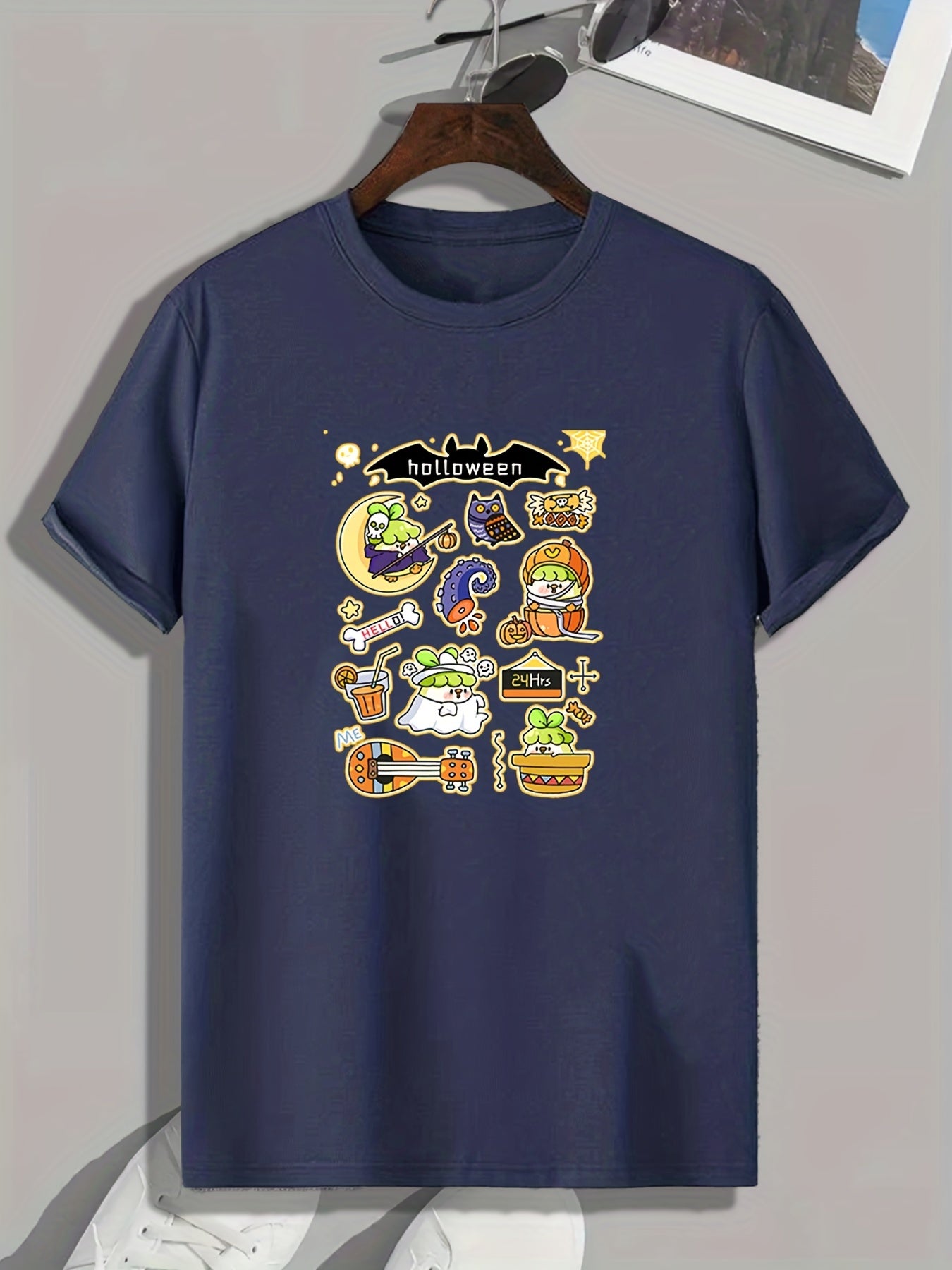 Men's Doodle Pattern T-shirt for Outdoor Activities