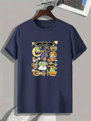 Men's Doodle Pattern T-shirt for Outdoor Activities