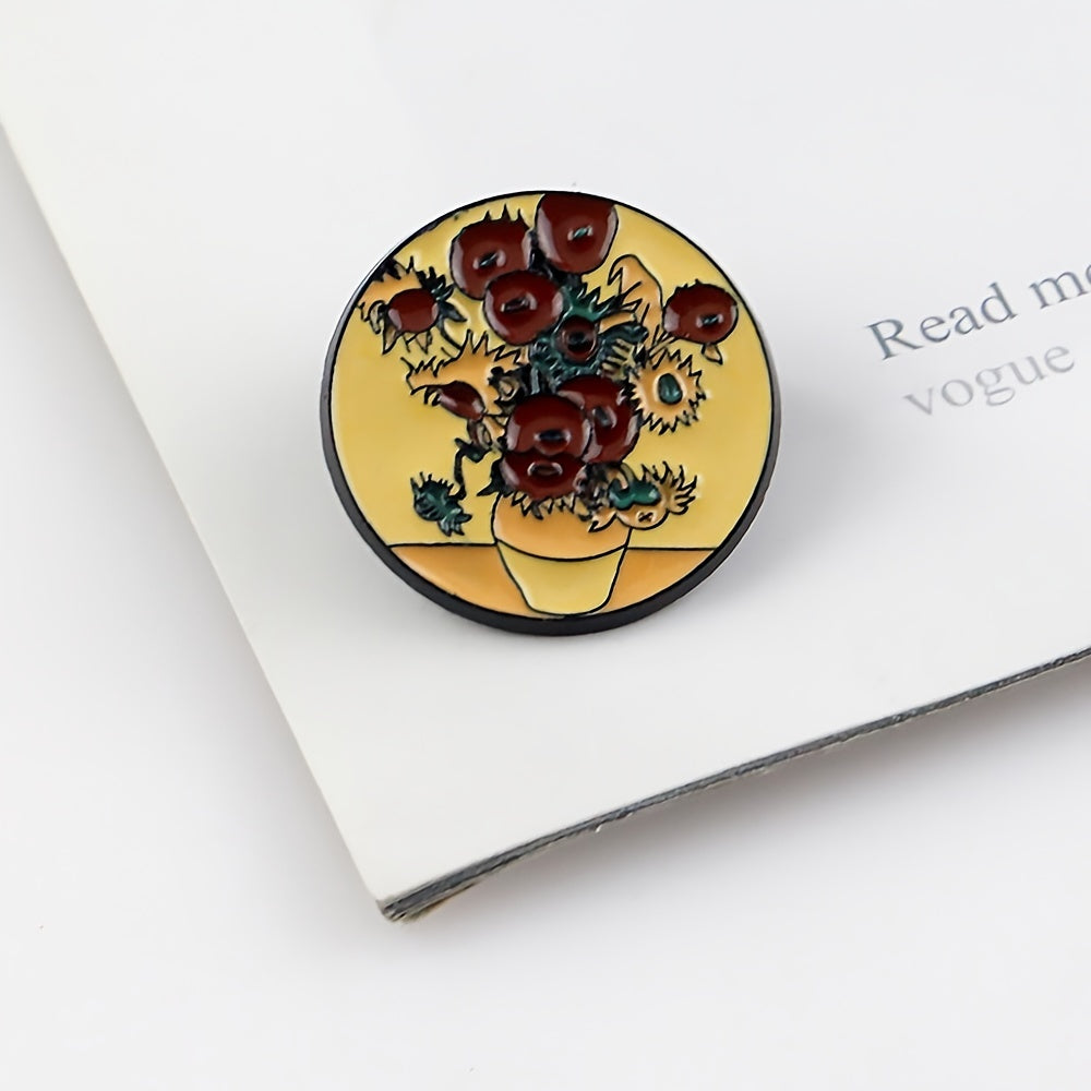 Yellow Vase Sunflower 3D Pattern Brooch Girls