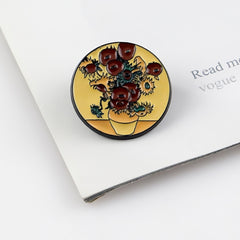Yellow Vase Sunflower 3D Pattern Brooch Girls