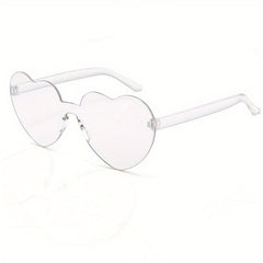 Heart One piece Sunglasses For Women Men Gradient Jelly UV400