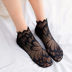 Floral Lace Mesh Socks Short Stockings Women's Hosiery