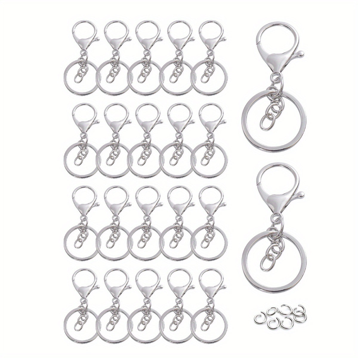 Keychain Accessories Set Split Rings Lobster Clasp DIY Accessories