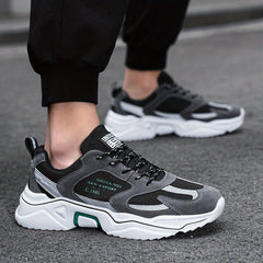Lace Mesh Running Shoes Soft Sole Platform Shock Absorption Sports Shoes