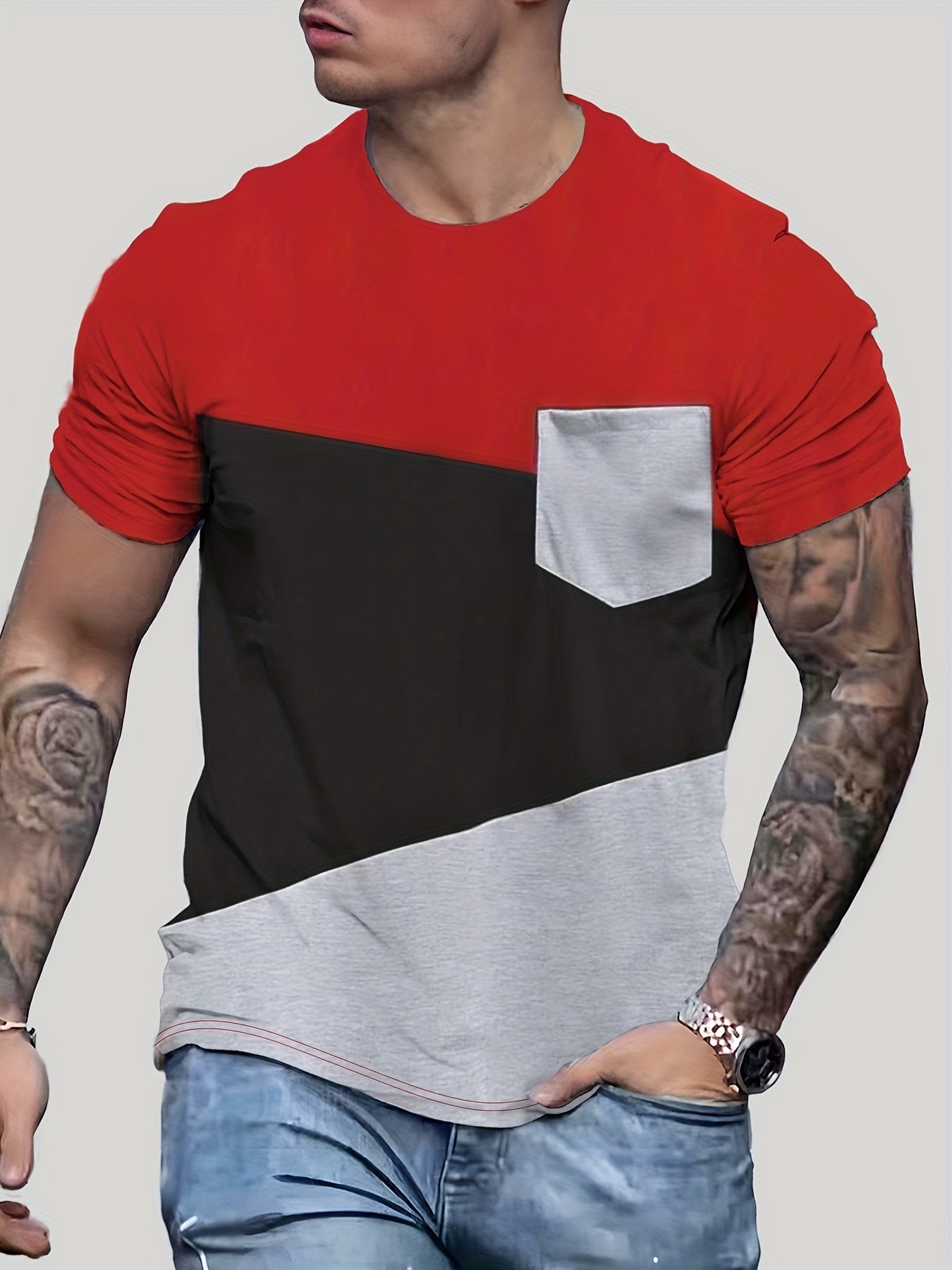 Men's Block Pocket T-shirt for Summer