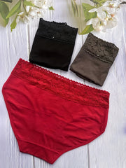3pcs Lace Briefs Comfy & Stretchy Panties Women's Lingerie