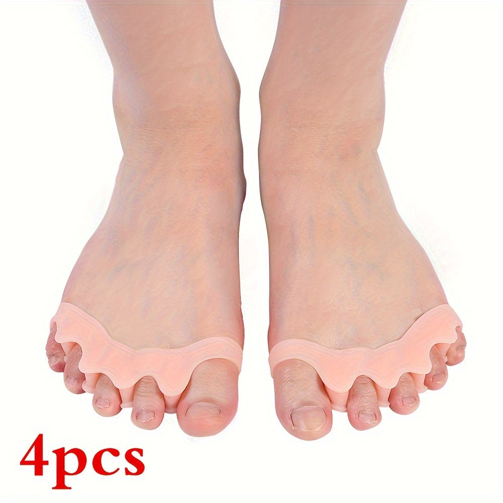 4pcs Silicone Toe Alignment Toe Spacers Bunion Hammertoe Straighteners